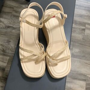 Madden Girl Vault Raffia Wedge Sandals women’s size 9.5 new
